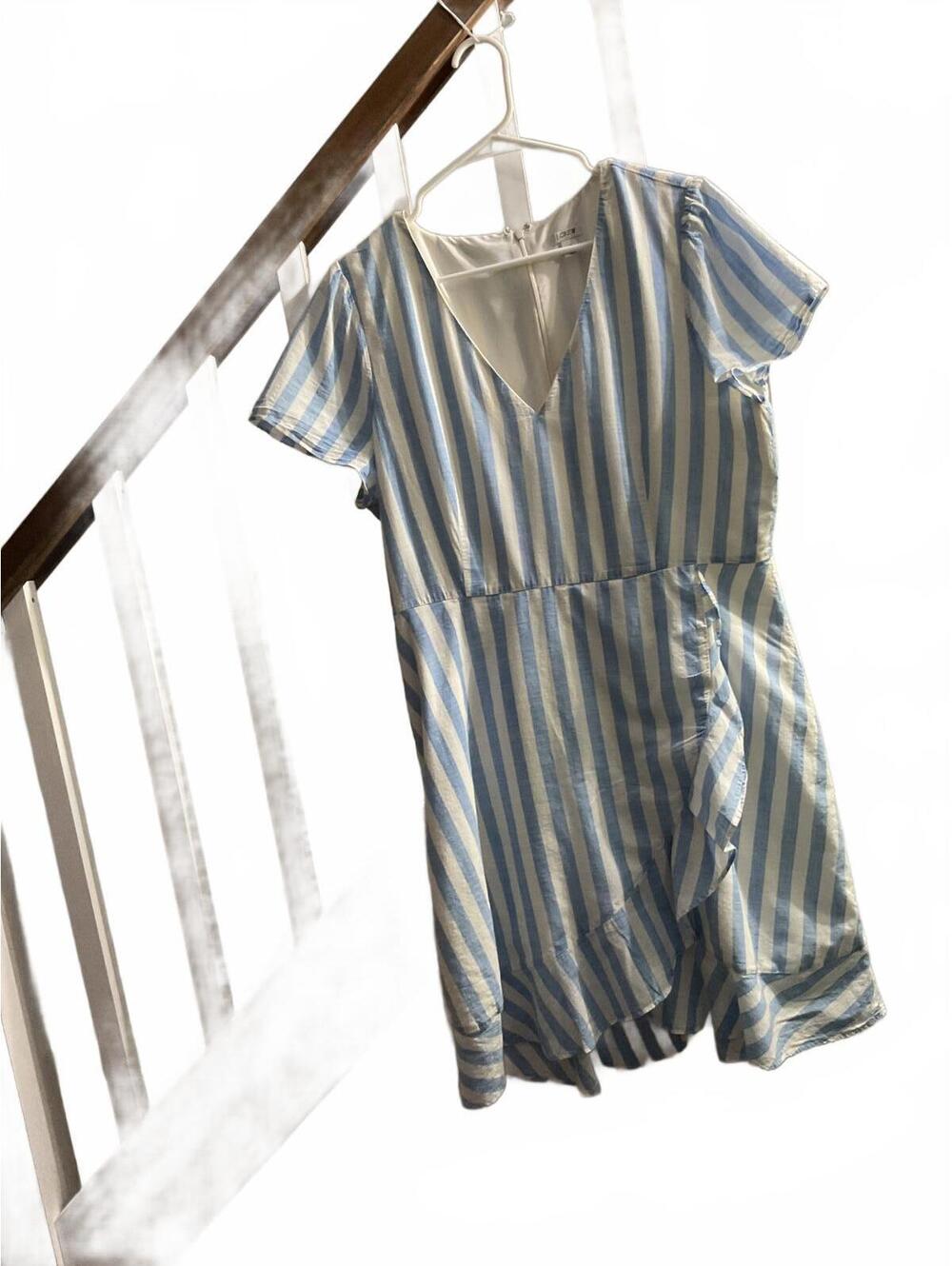 J. Crew Blue and White Striped Midi Dress - Picture 9 of 9